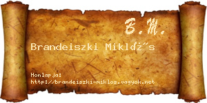 Brandeiszki Miklós névjegykártya